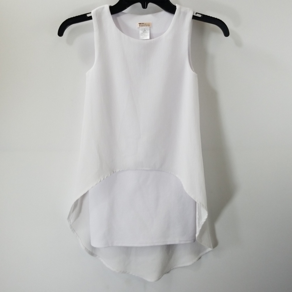 Sally Miller Couture White Ruffled Tank Top Size S